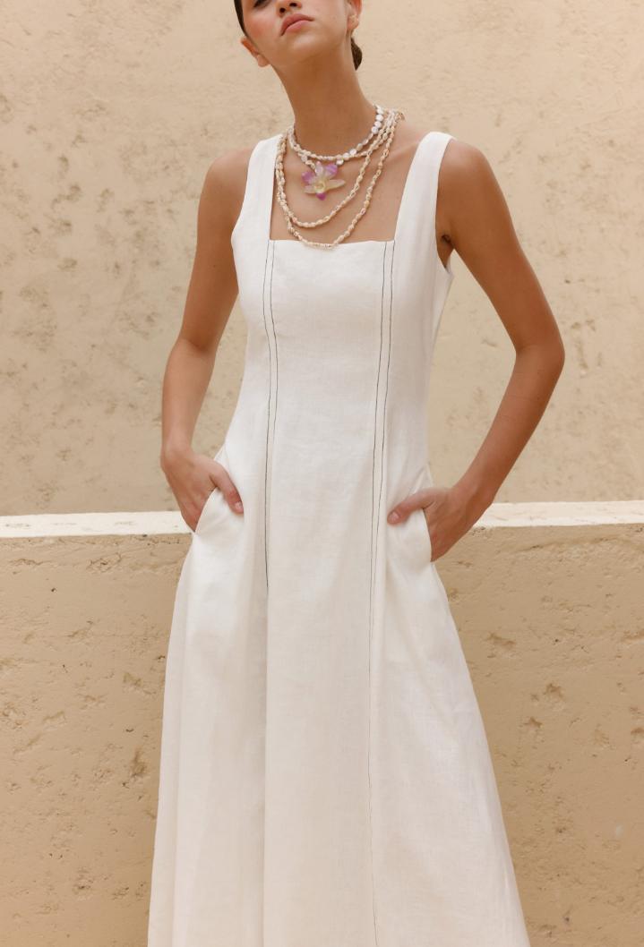 Carlota Dress White Linen