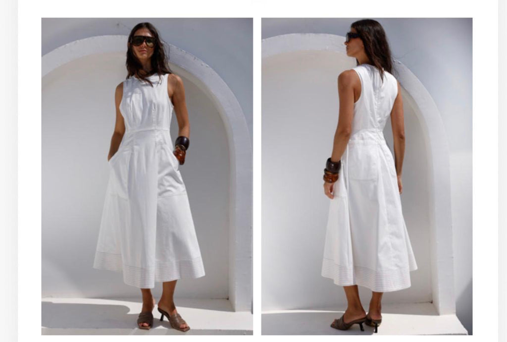 Mercedes Dress White detail