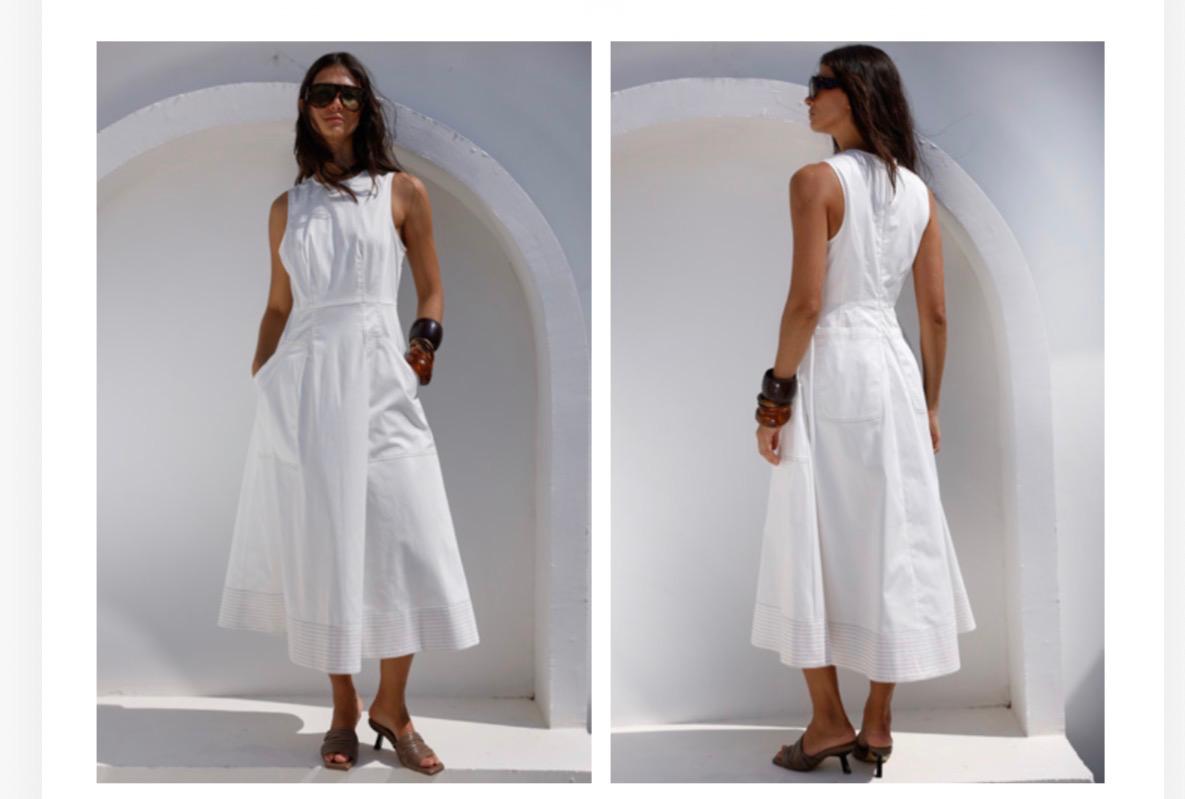 Mercedes Dress White detail