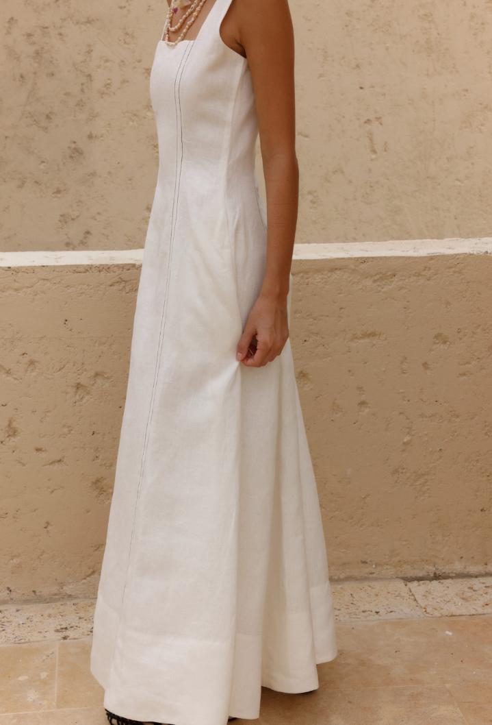 Carlota Dress White Linen side